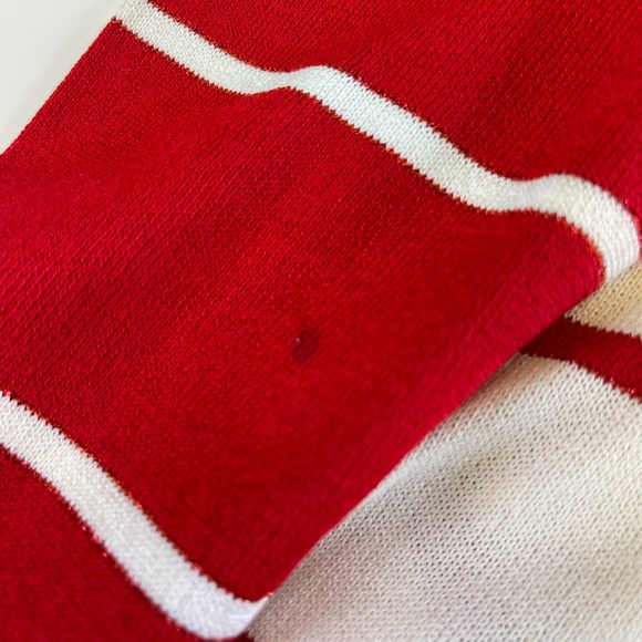 Escada Red & White Striped Sweater Twin Set Sz 36 - Picture 10 of 11